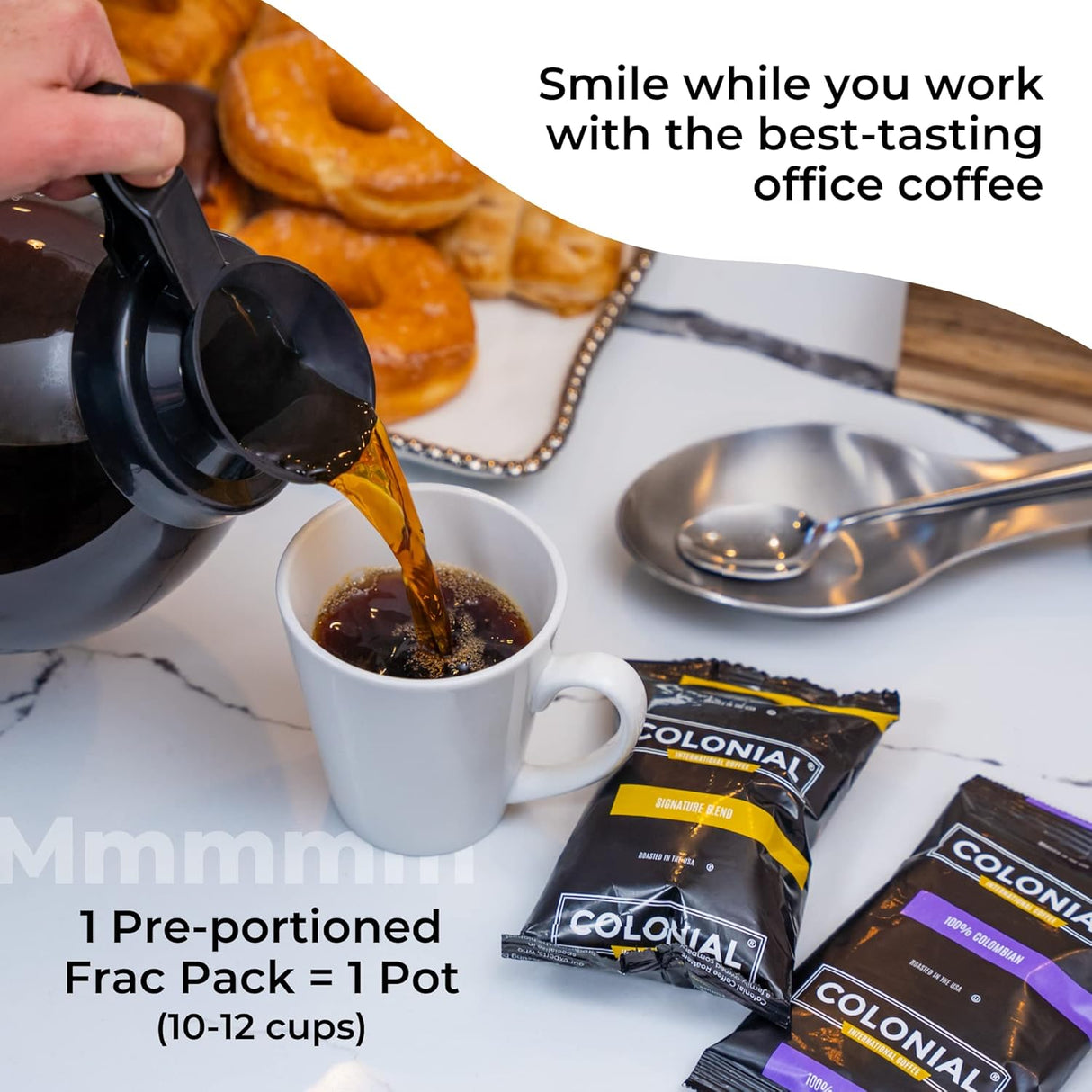 Paquete de café Colonial, variedad de tueste, 32 bolsas 2.5 oz.