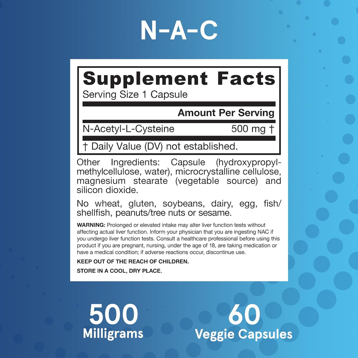 N-A-C 500 mg - Suplemento de Aminoácidos Antioxidantes