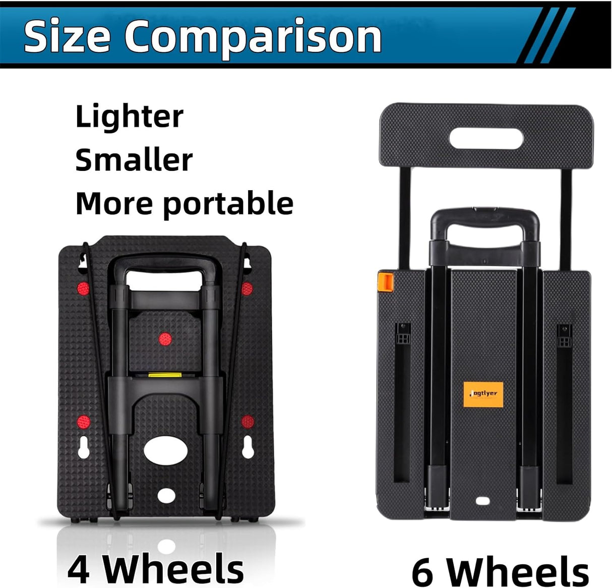 Carretilla Plegable, Ligera, Ruedas Giratorias, Ajustable, Modelo X