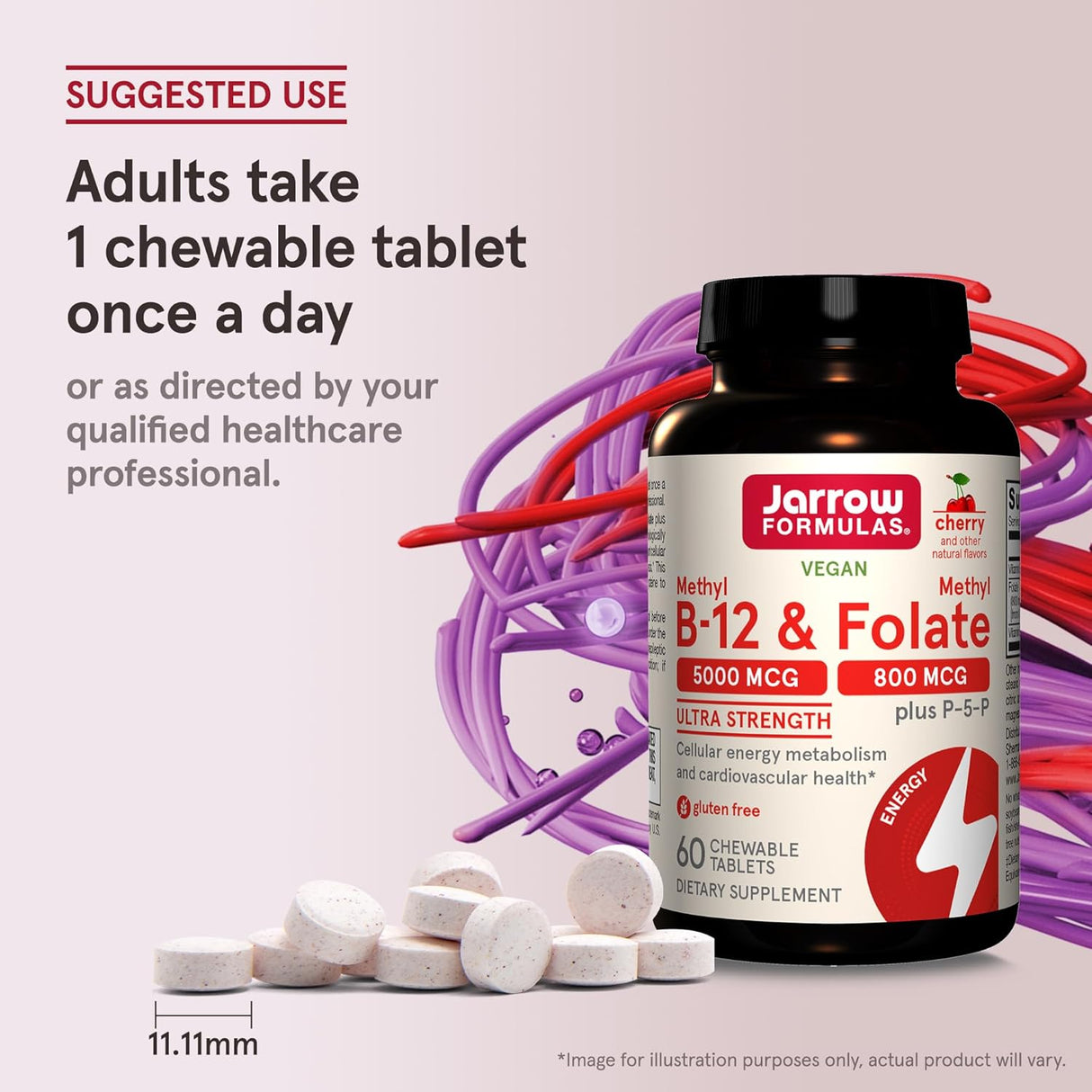 Suplemento Methyl B-12 5000 mcg Jarrow Formulas, 60 tabletas