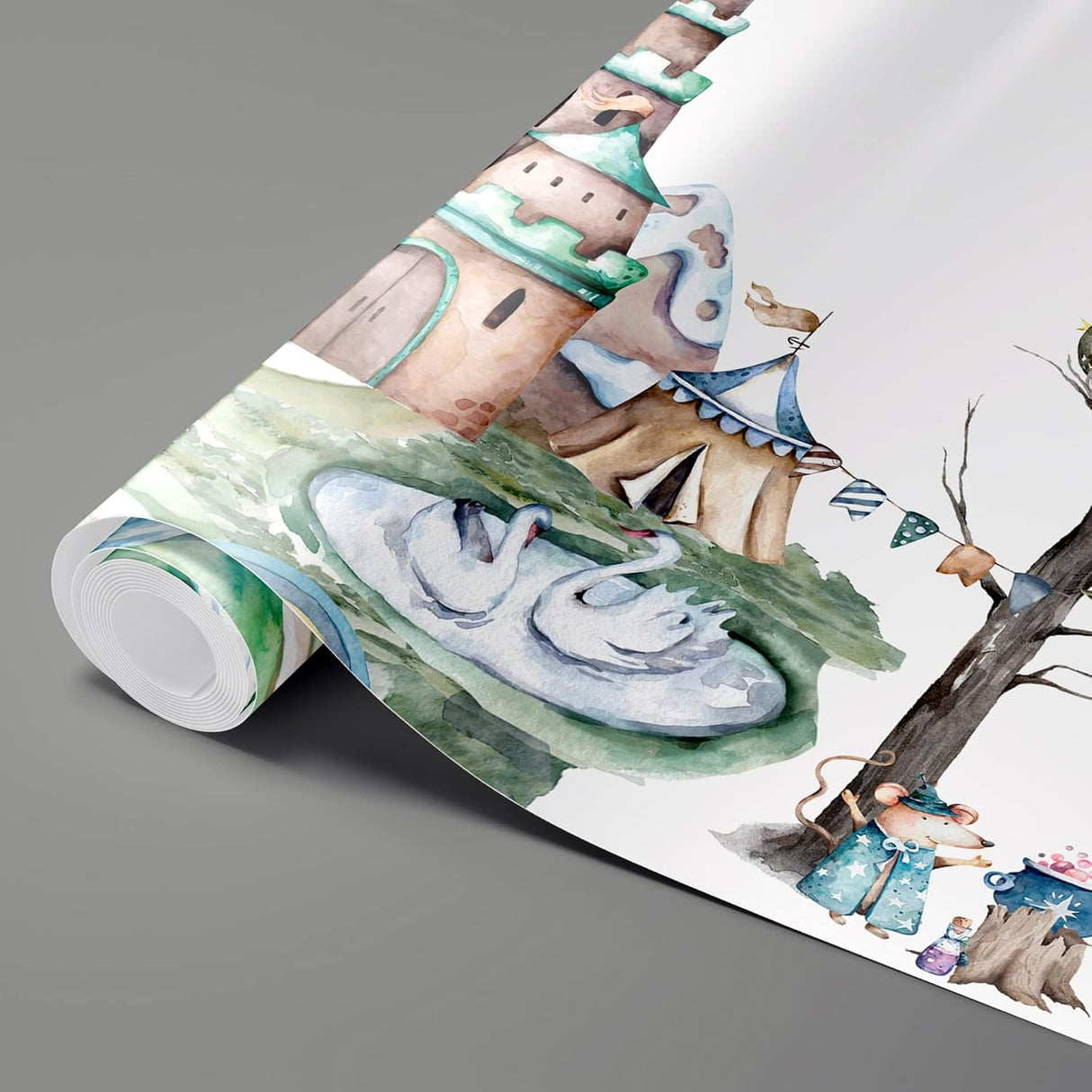 Adhesivo mural removible para pared, oveja carnero acuarela montaña, naturaleza, ilustraciones de área silvestre, bellas artes, granja/paisaje rural, rústico, para sala de estar,