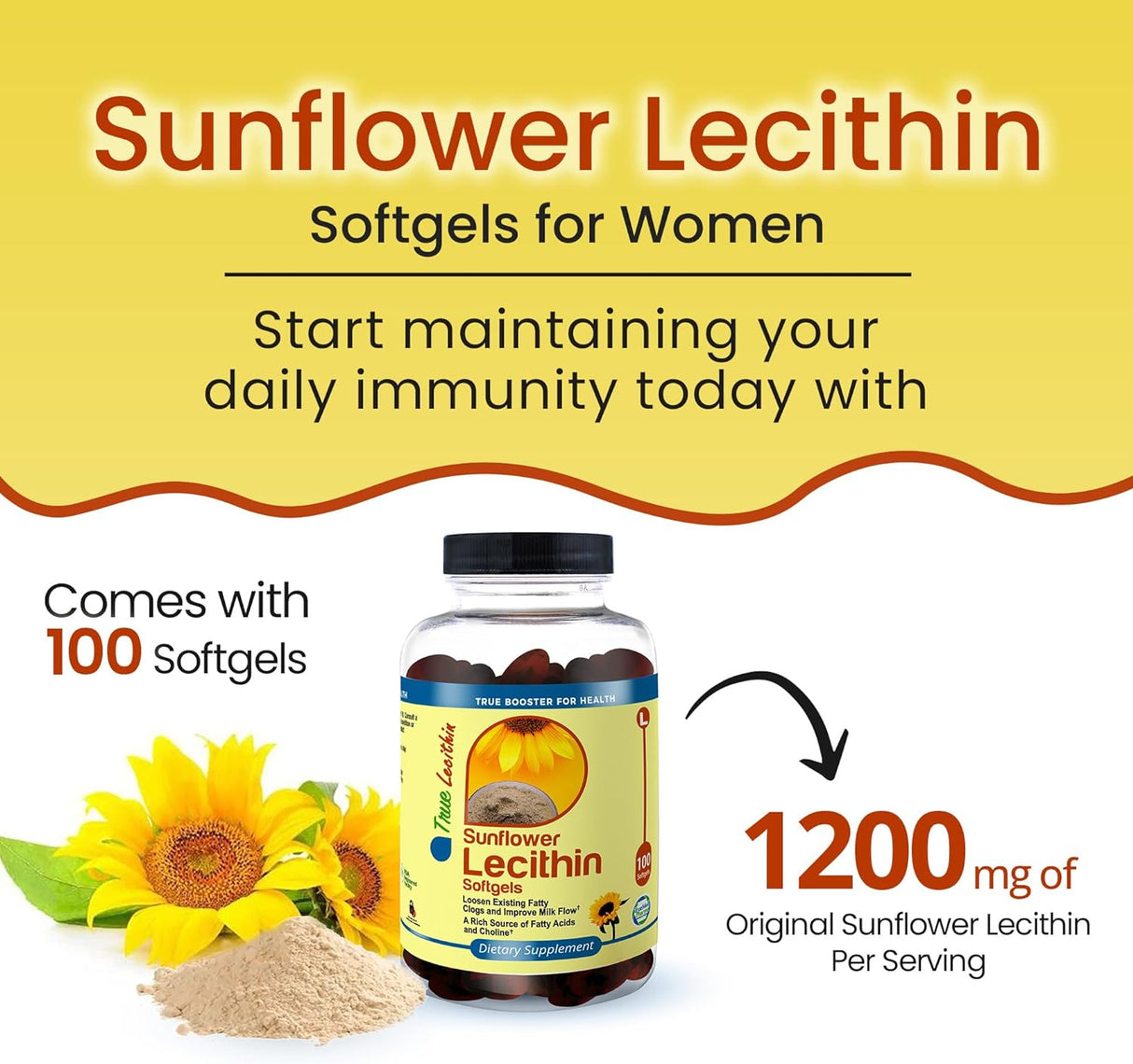 Suplemento Cápsulas blandas de lecitina de girasol 100 und