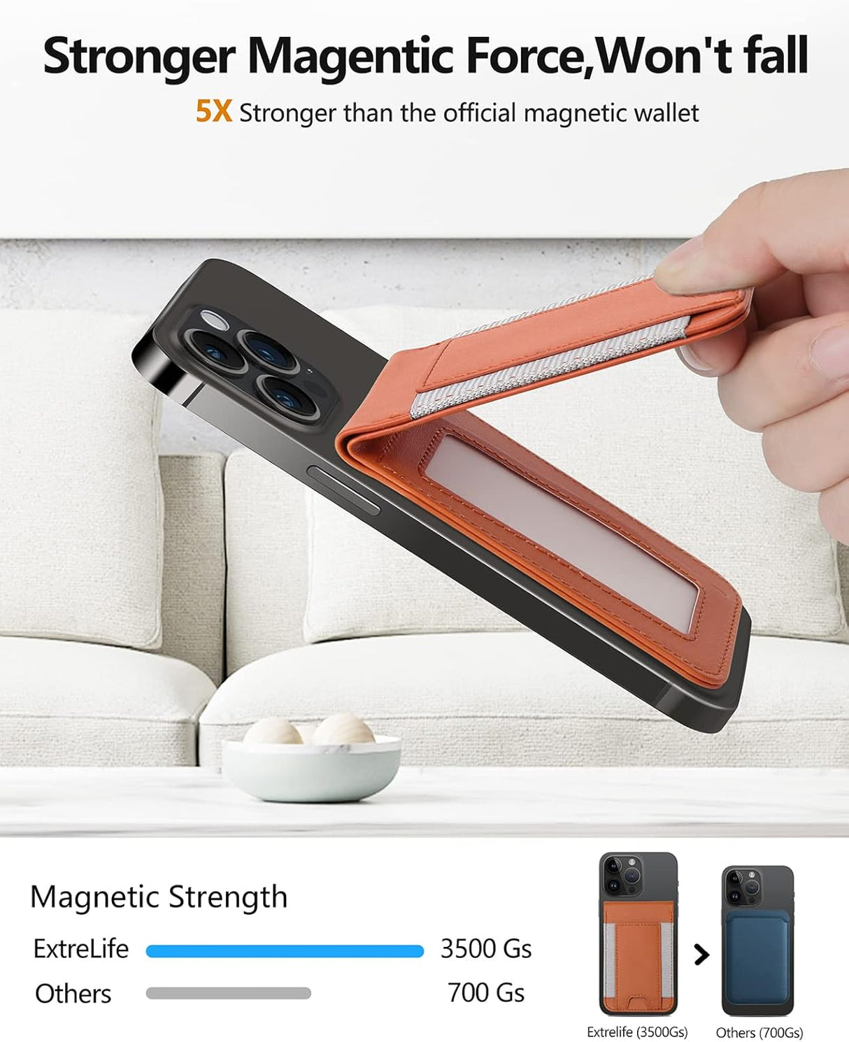 Cartera magnética 2 en 1, cartera iPhone 14 Pro Max