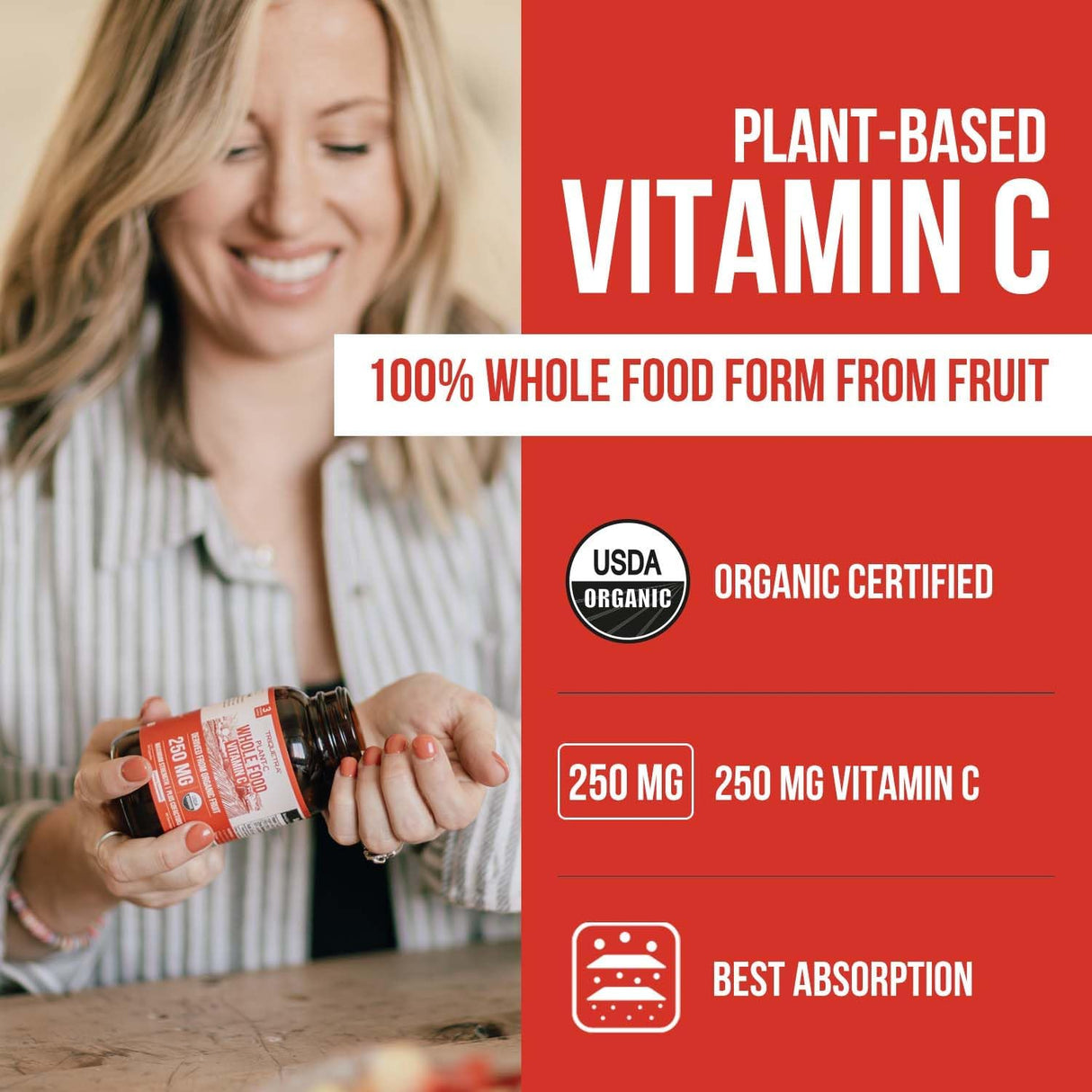 Vitamina C Orgánica de Frutas con Cofactores de Absorción