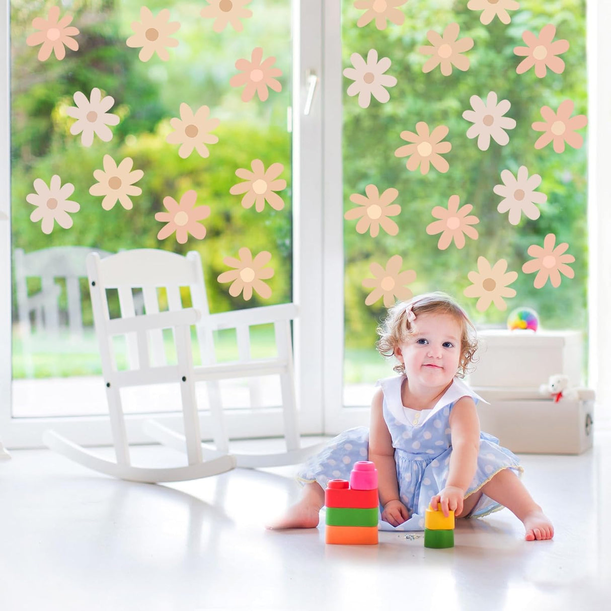 Vinilo Decorativo BBTO Flor de Margarita para Paredes, Simple