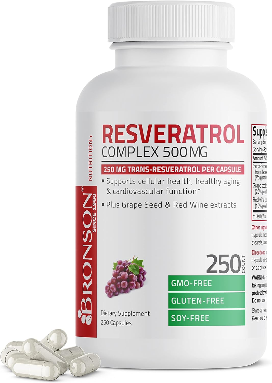 Suplemento Bronson Resveratrol 500 Complex Standardized