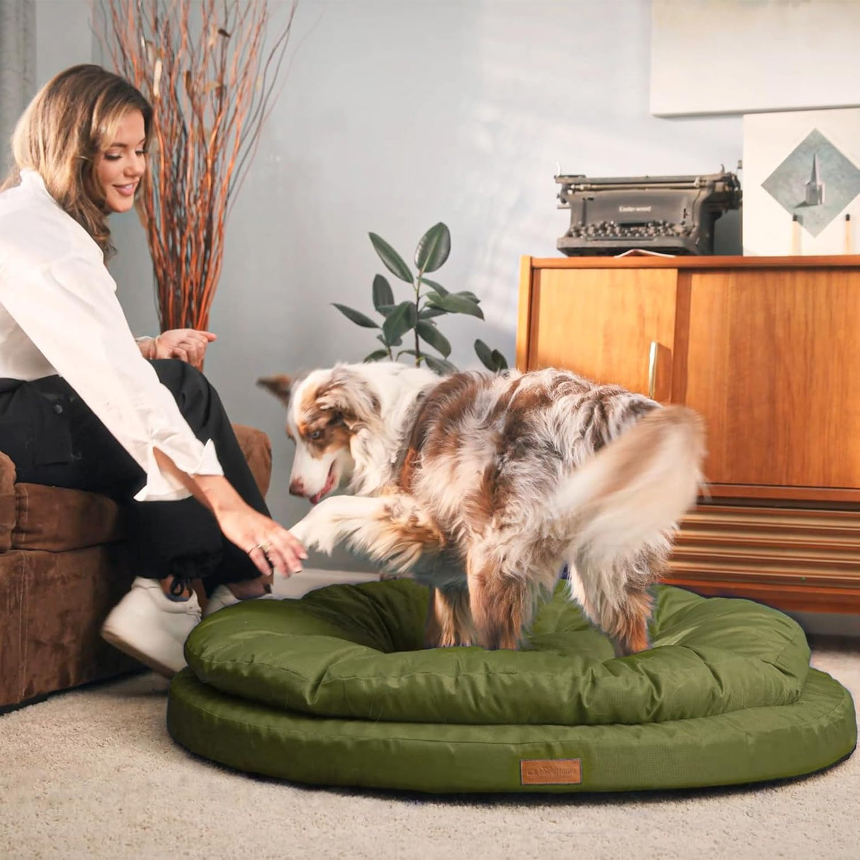 Cama ortopédica para perros grandes ClevaHome, doble capa, lavable