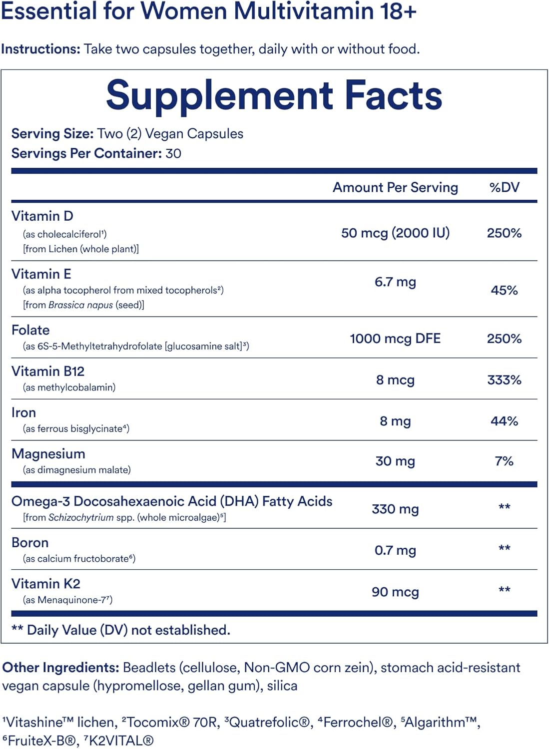 Suplemento Multivitamínico para mujeres con vitamina D3 60un