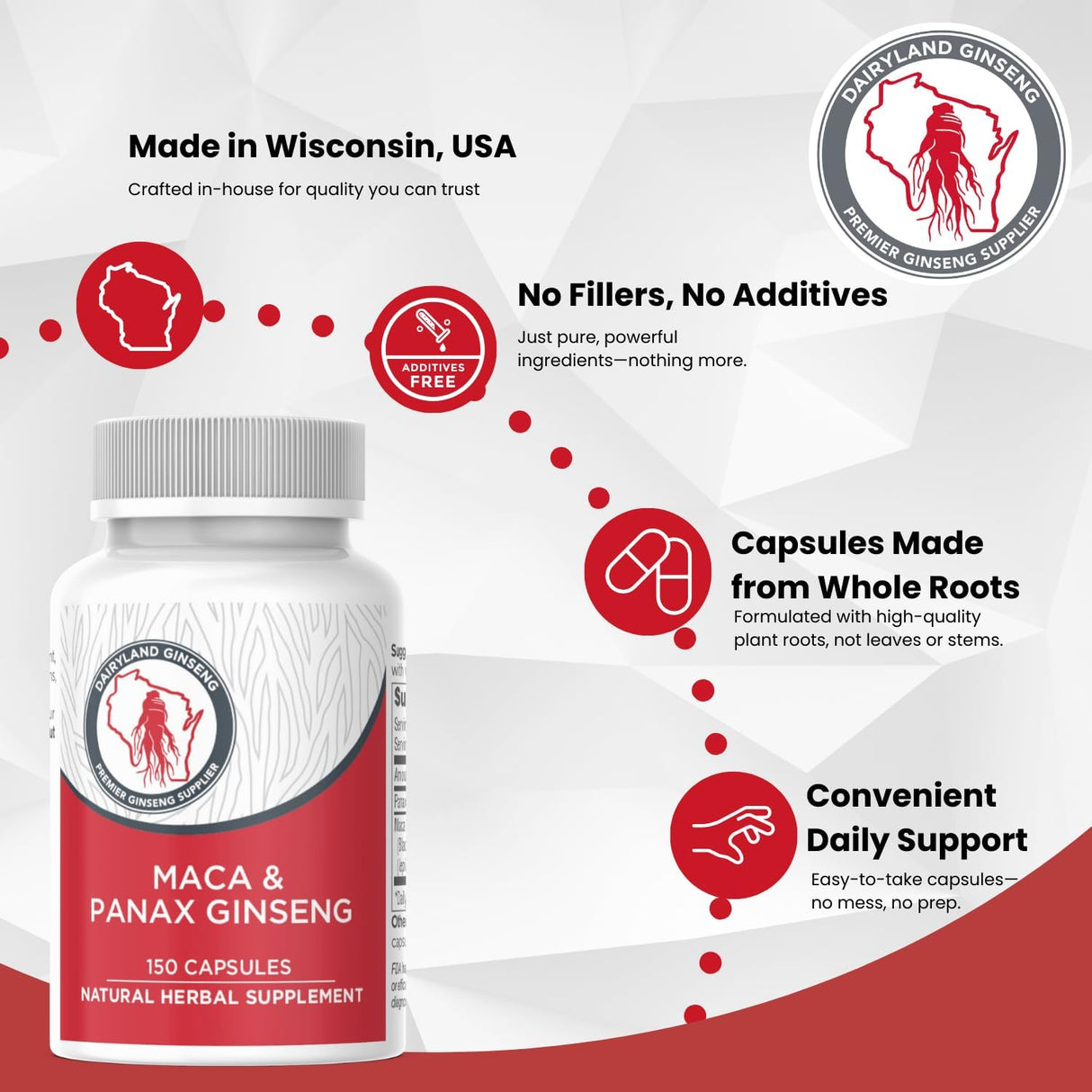 Capsulas de Maca y Ginseng Panax - Extracto Concentrado 150 ct