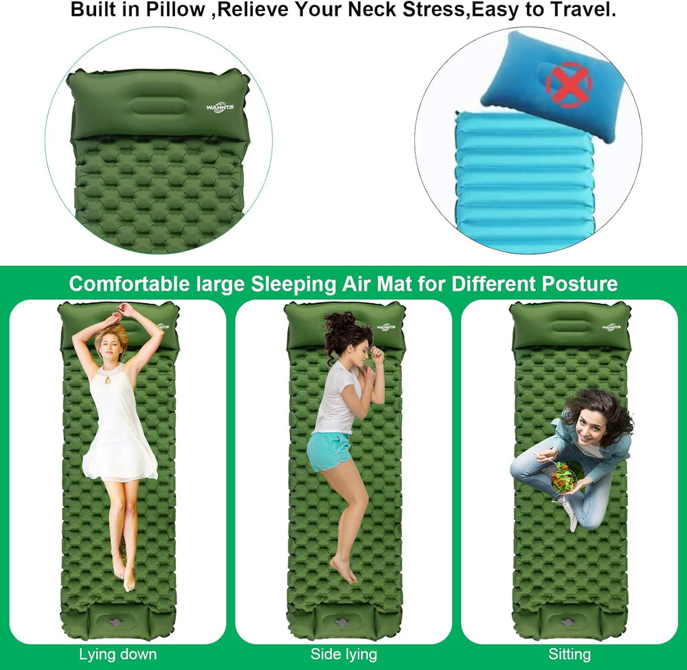 Colchón Inflable Ultraligero con Bomba Incorporada para Camping