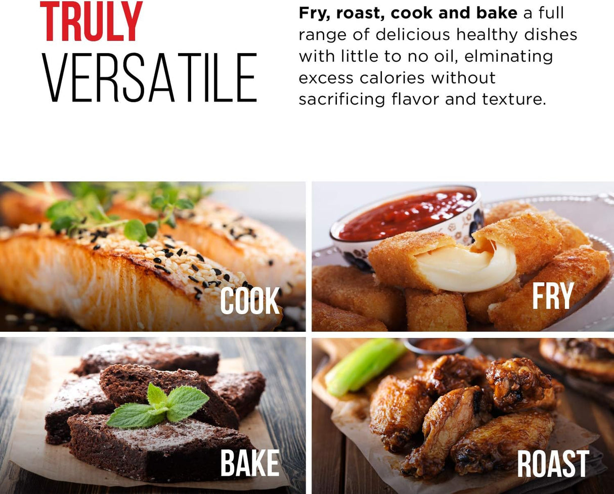 Freidora de aire CHEFMAN 3.6 Qt, digital, fácil de usar, incluye recetario