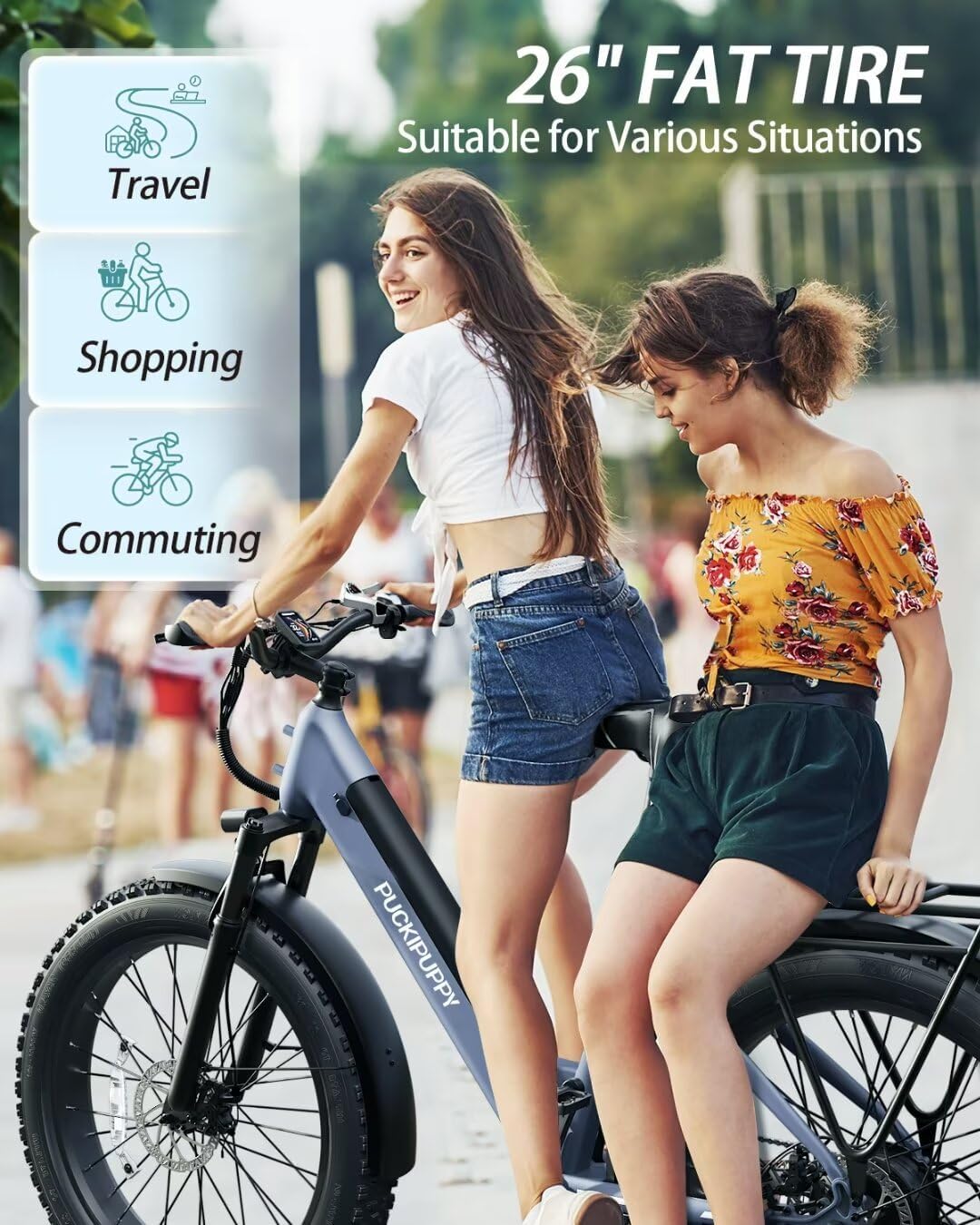 Bicicleta eléctrica Samoyed 960W, 48V 15AH, 60 millas, 26