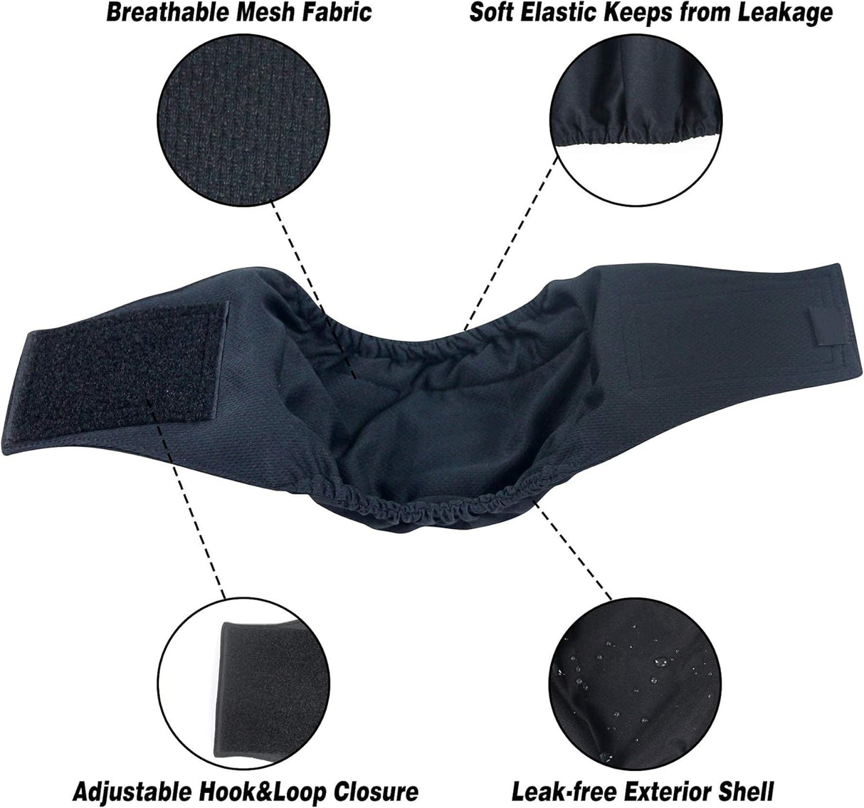 Leekalos Pañales para perros macho café, S)