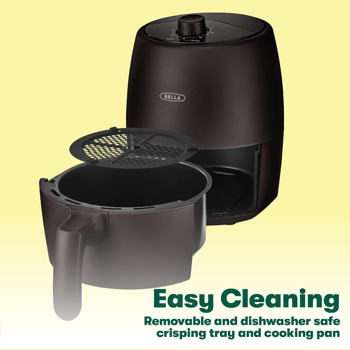 Freidora de Aire Manual BELLA 2 qt, 5 en 1, 1200W, Modelo 2 qt