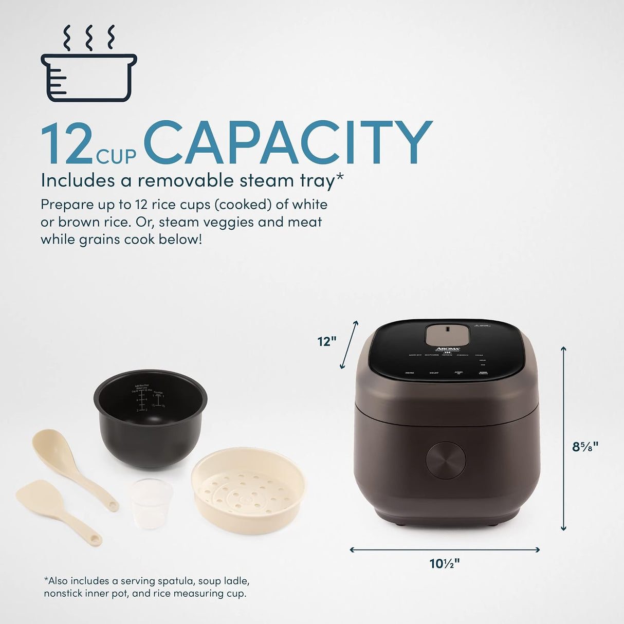 Arrocera Aroma 12 Tazas, 3Qt, Inducción, Multicooker, ARC-7606B