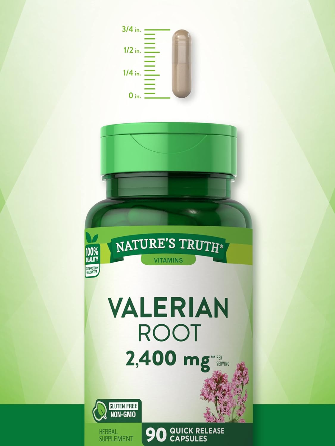 Suplementos de raíz de valeriana 2400 mg 90 unidades sin OMG