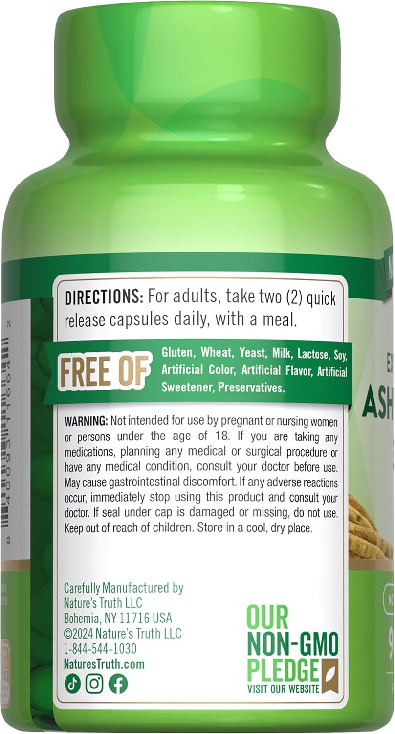 Cápsulas de Ashwagandha 3000mg Nature's Truth, 90 Conteos