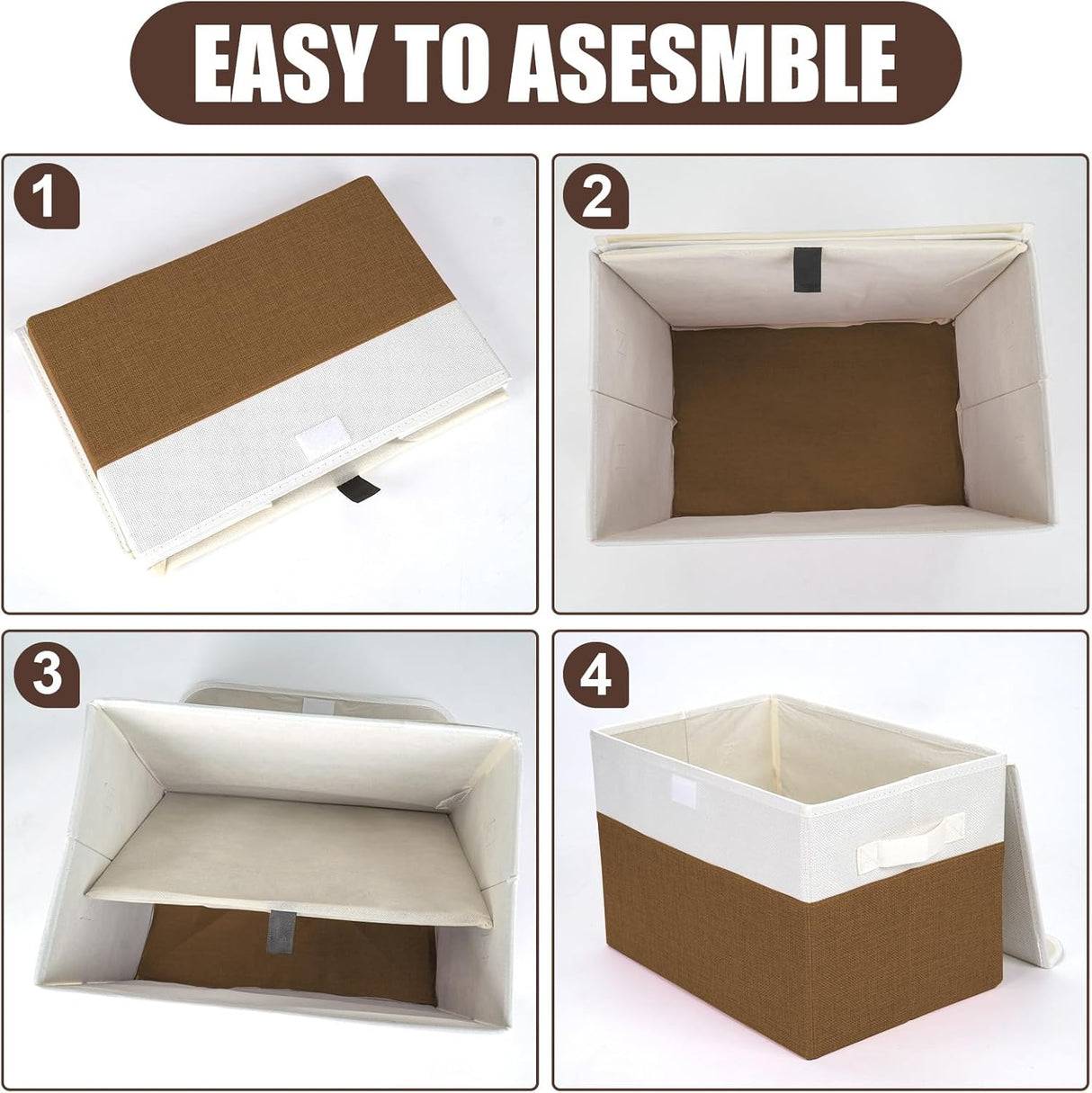 Cesta organizadora plegable de tela, 22 cuartos, tapa abatible