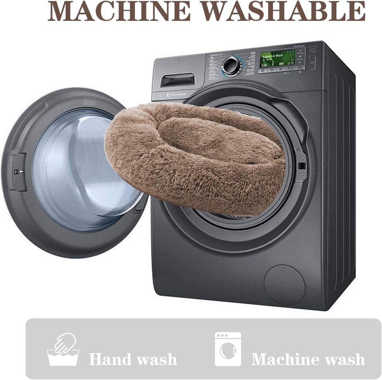 Cama MFOX para Perros Grandes, Suave y Acogedora, Donut