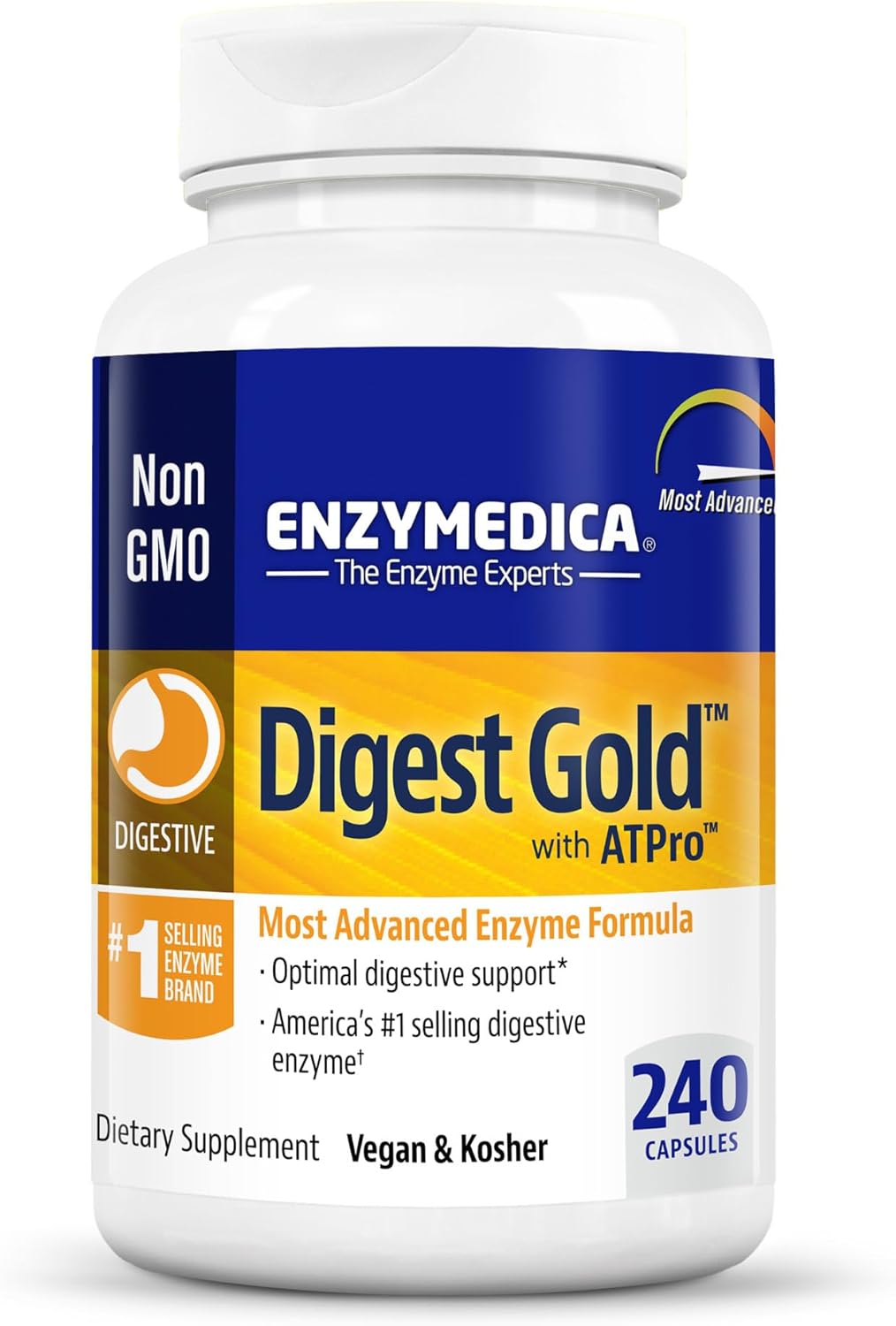 Suplemento Enzymedica Digest Gold + ATPro enzimática 240 und