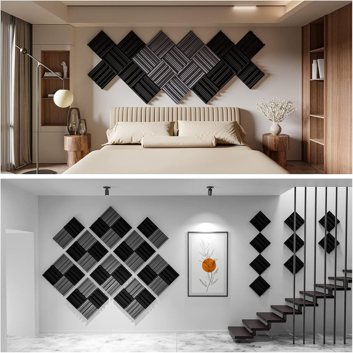 Paneles Acústicos Autoadhesivos LIGHTDESIRE 12 Piezas 12x12x2