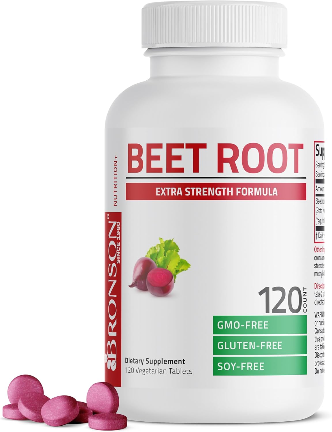 Suplemento de Remolacha Bronson, 120 Tabletas Vegetales, 2000mg