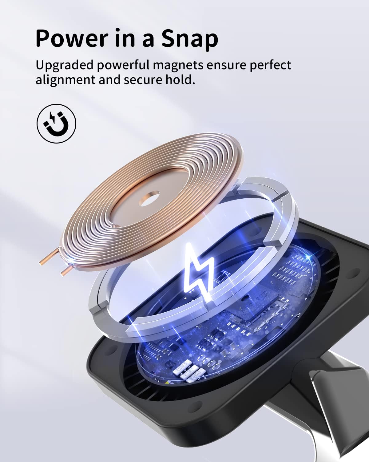 Cargador seguro Mag con soporte inalámbrica 3 en 1