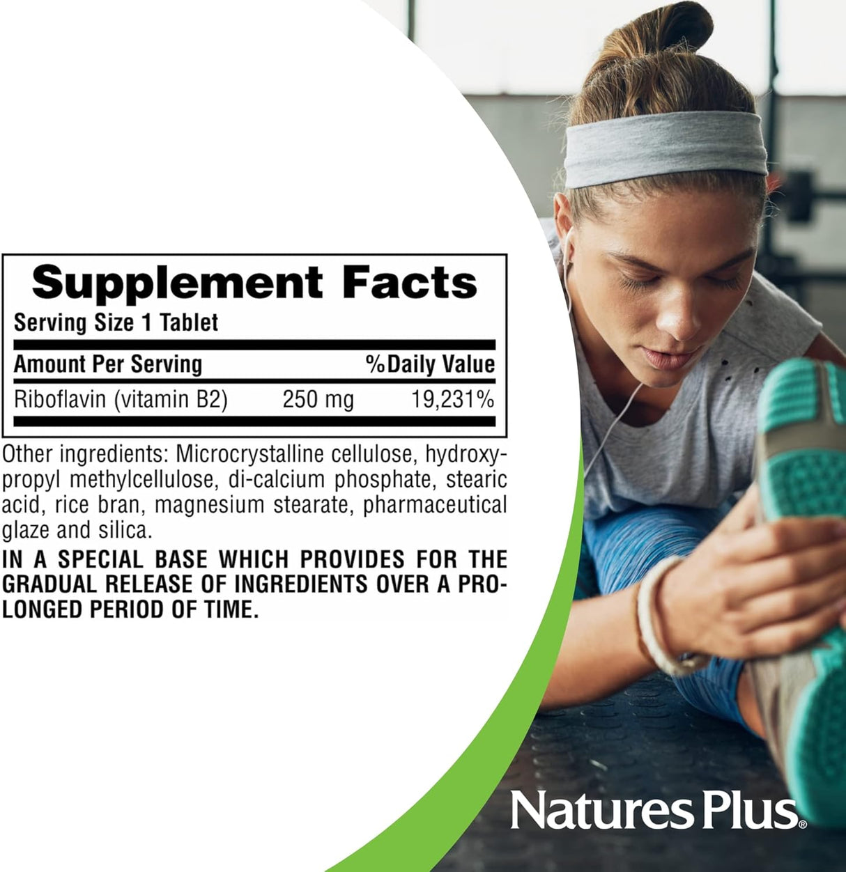 Natures Plus Vitamina B2 Riboflavina 250 mg 60 Tabletas