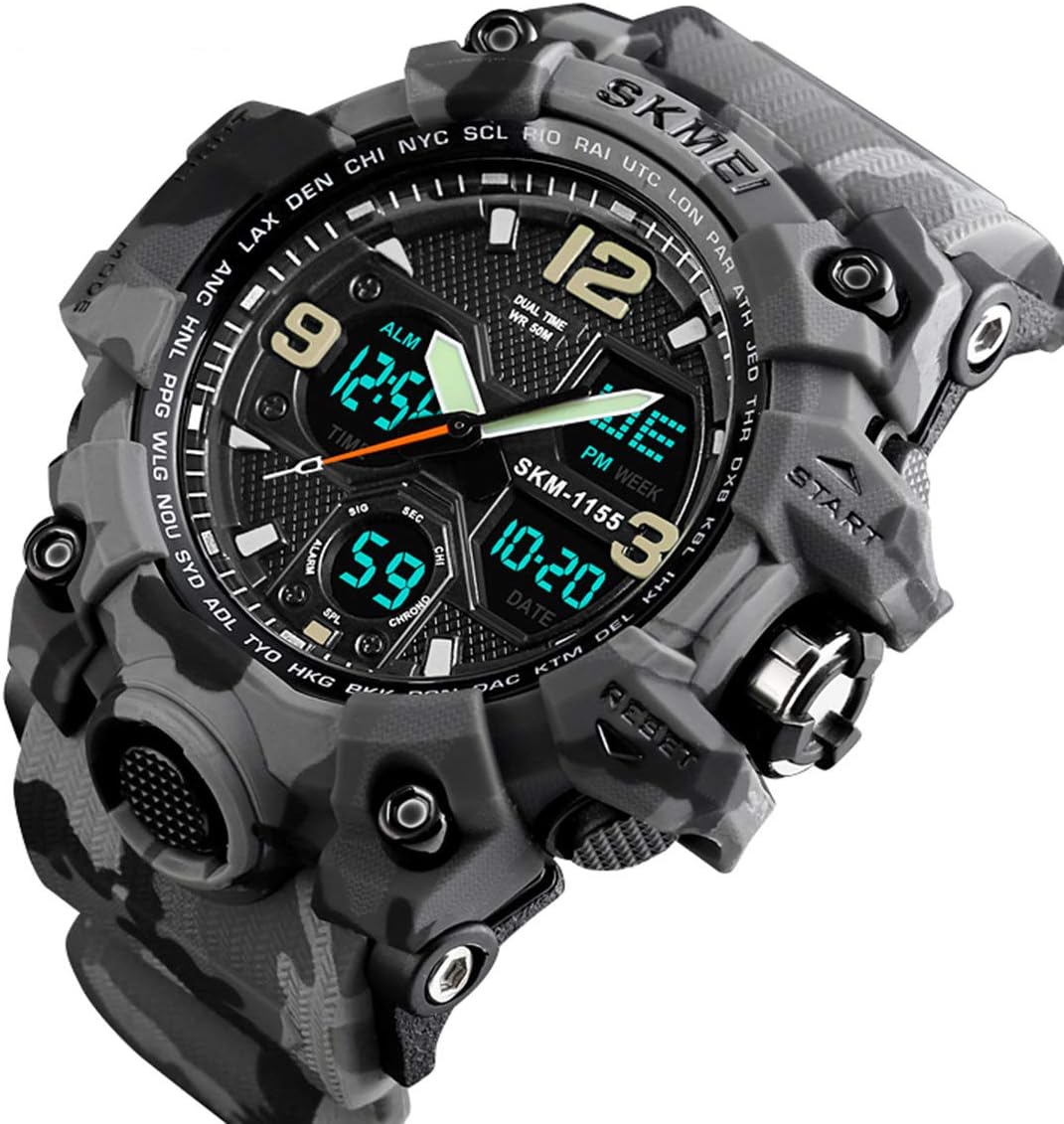 Reloj digital militar para hombre con alarma