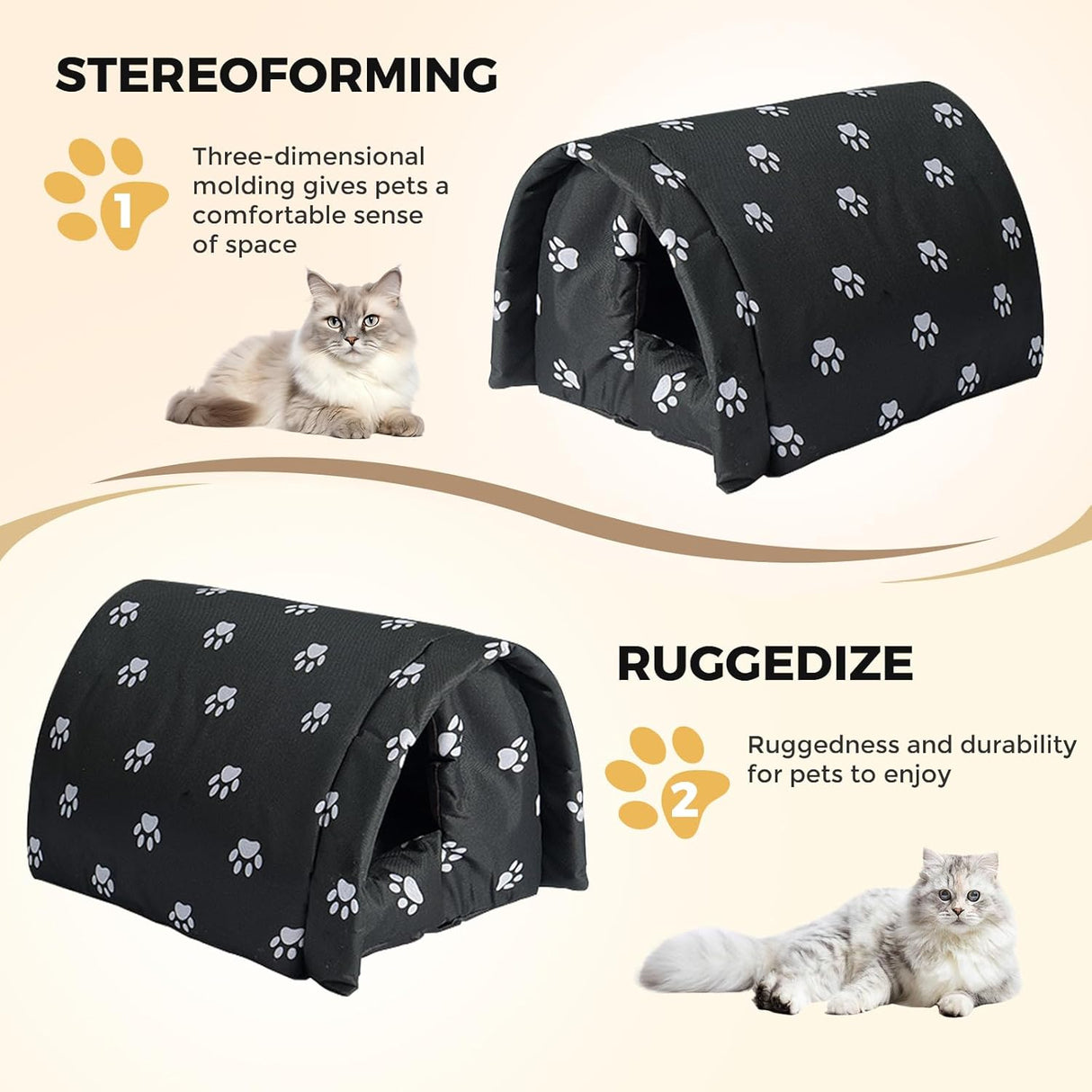 Casa para Gatos Exteriores, Refugio Resistente, Modelo P-2023