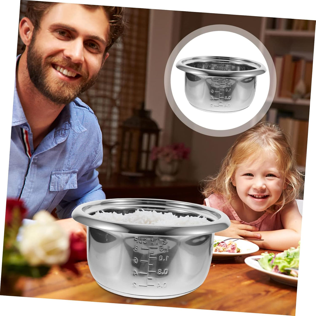 Repuesto Olla Arroz 2 Tazas, Acero Inoxidable, Accesorios