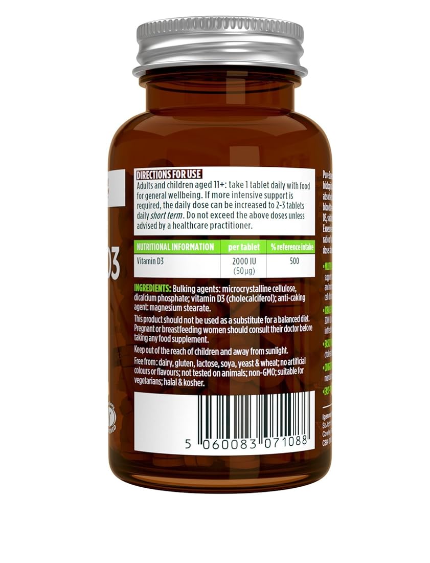 Vitamina D3 2000iu - 365 tabletas pequeñas