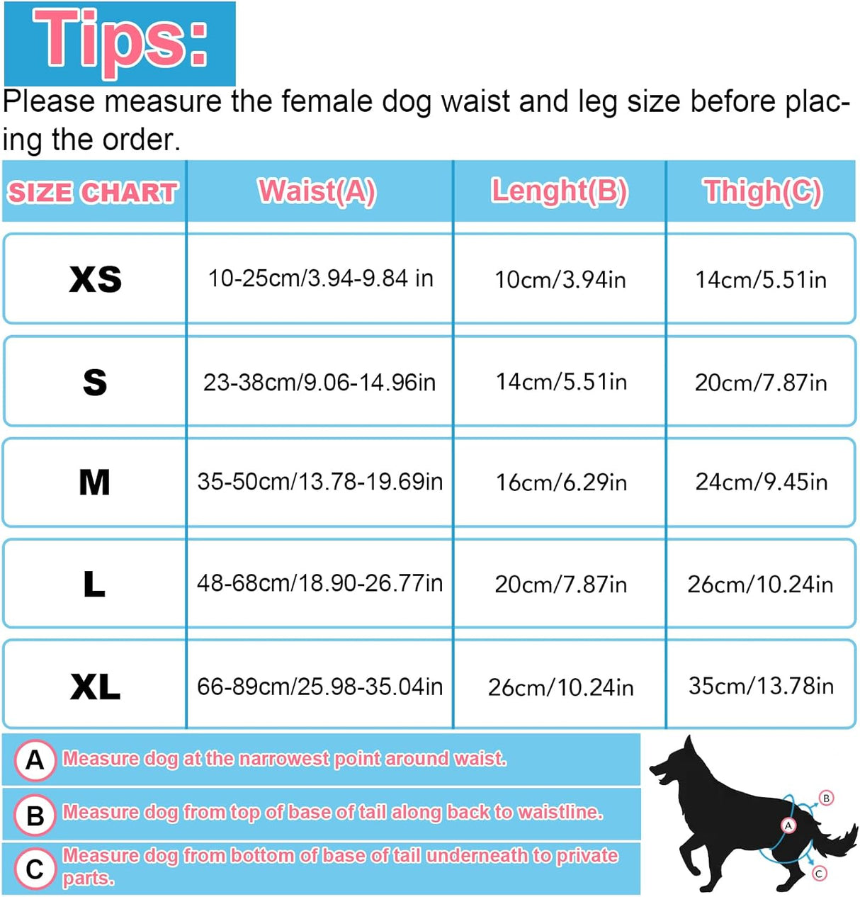 XPCARE Paquete de 6 pañales lavables para perras (S)