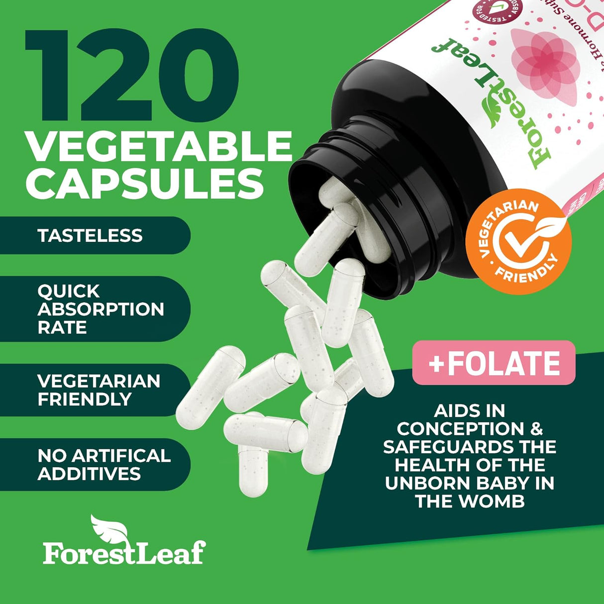 Suplemento de inositol Myo y D-Chiro con folato equilibrio