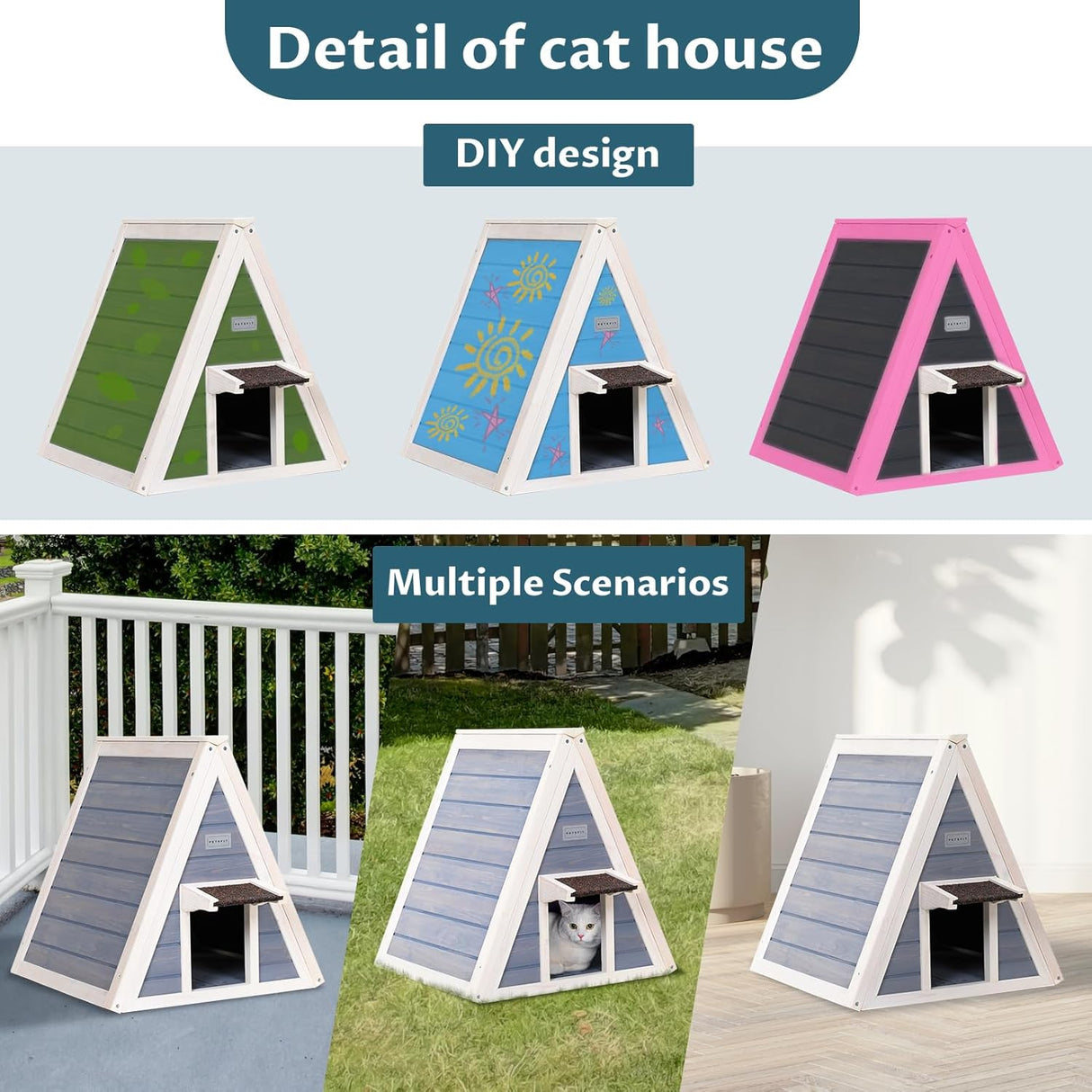 Casa para gatos al aire libre resistente a la intemperie