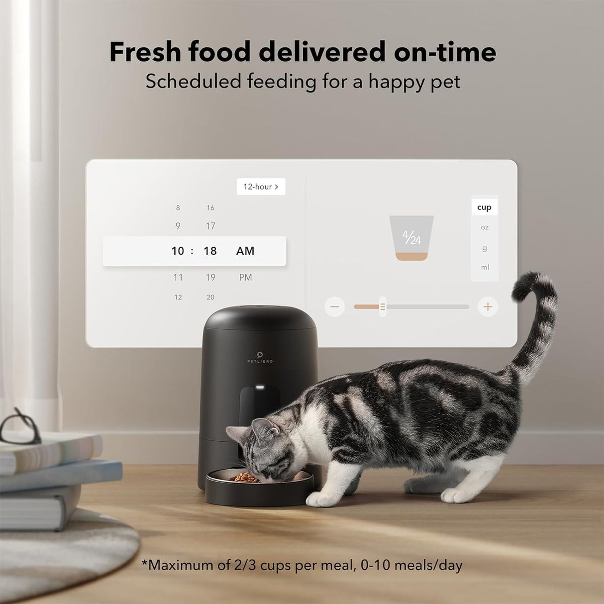Comedero automático con Wi-Fi para gatos PLAF108 PETLIBRO
