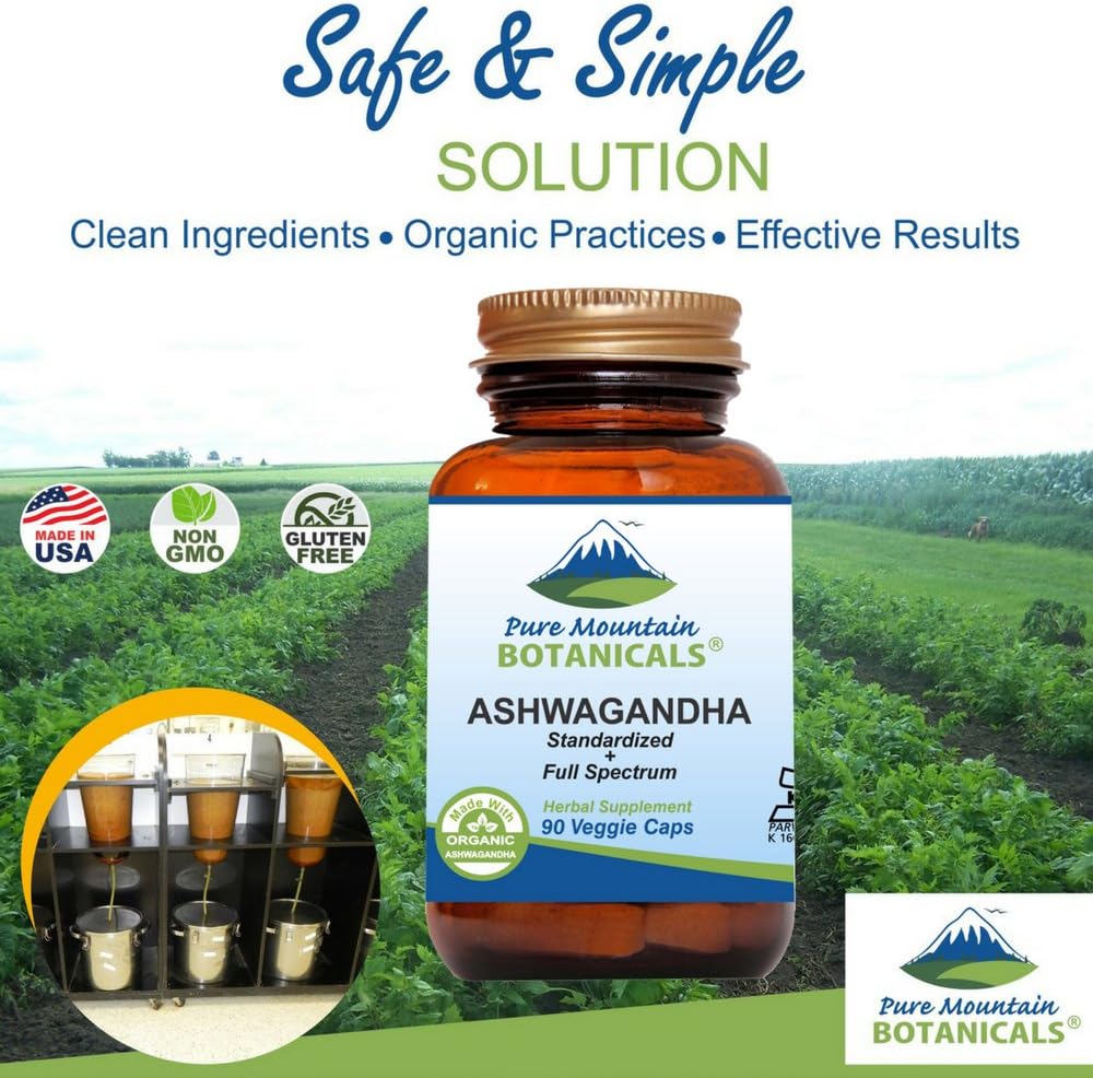 Cápsulas de Ashwagandha - Pure Mountain - 90 Veganas 475mg