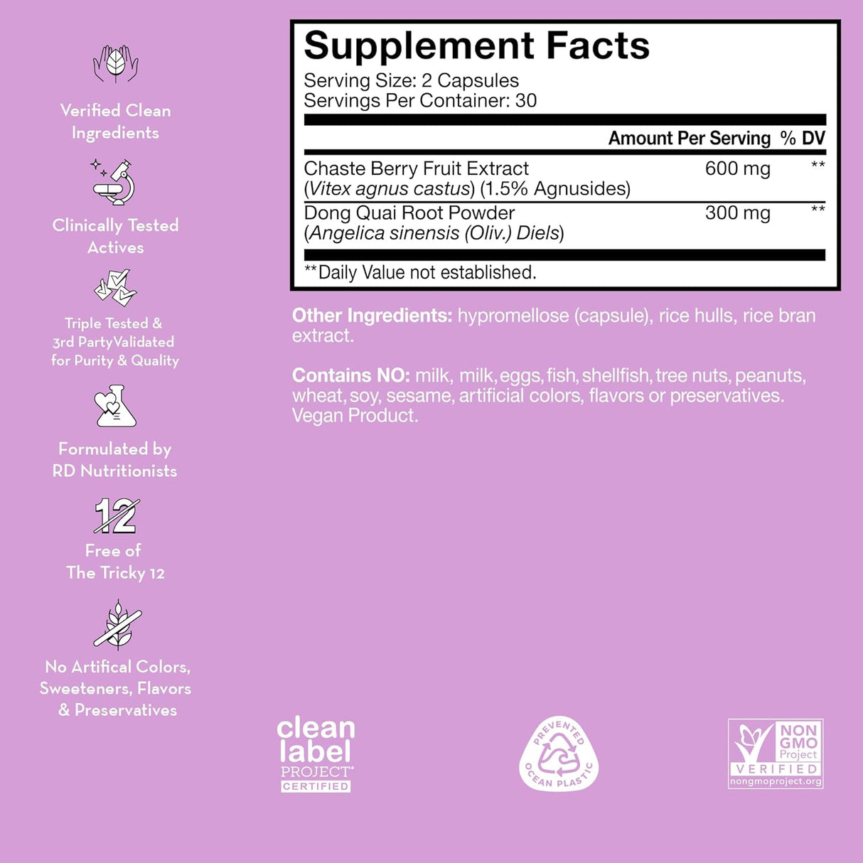 Suplemento mensual para mujeres 60 cápsulas veganas HUM