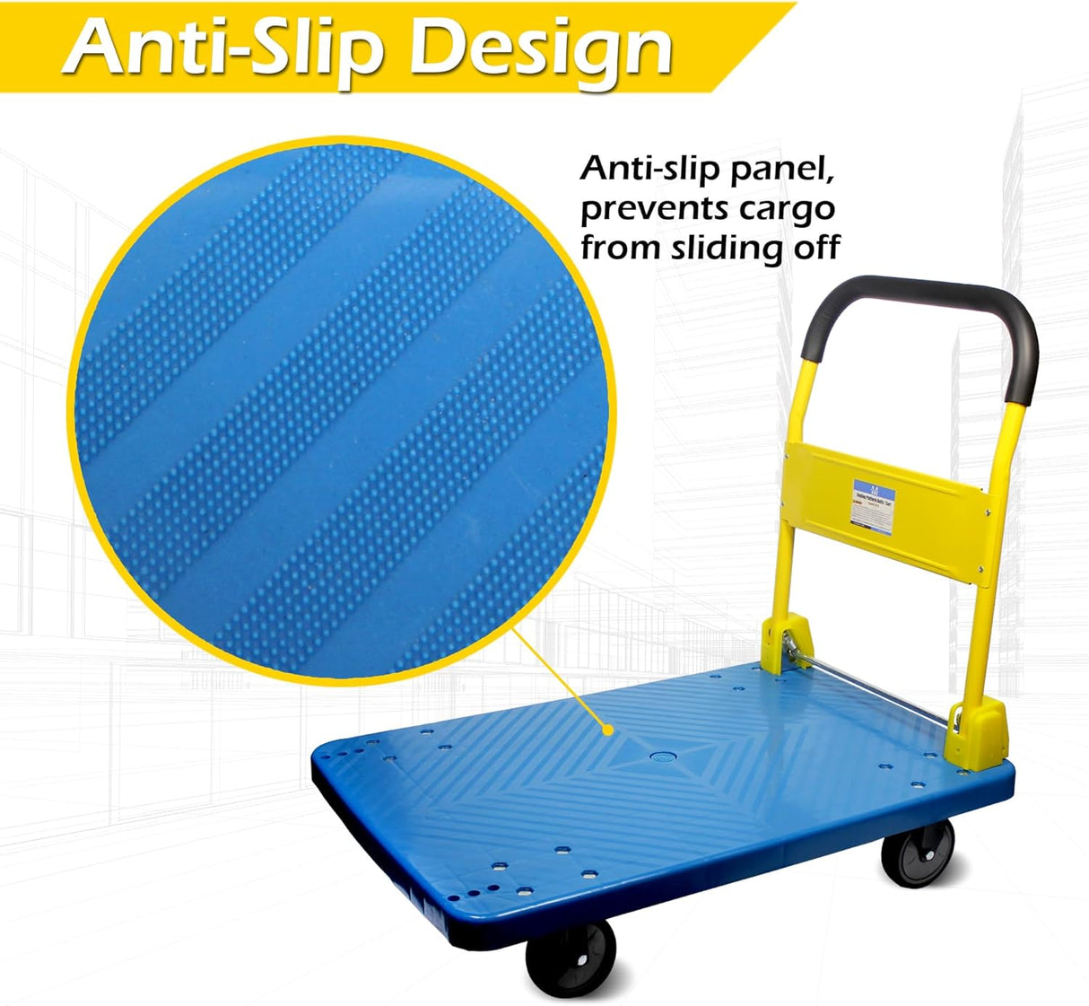 Carretilla Plataforma Plegable MaxWorks 50888 - 770 lbs Capacidad