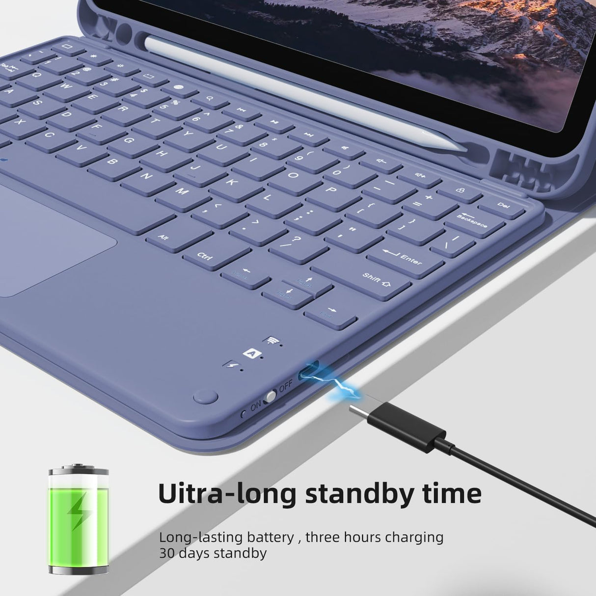 Funda Teclado Touchpad para iPad Air 11 6th Gen, Bluetooth