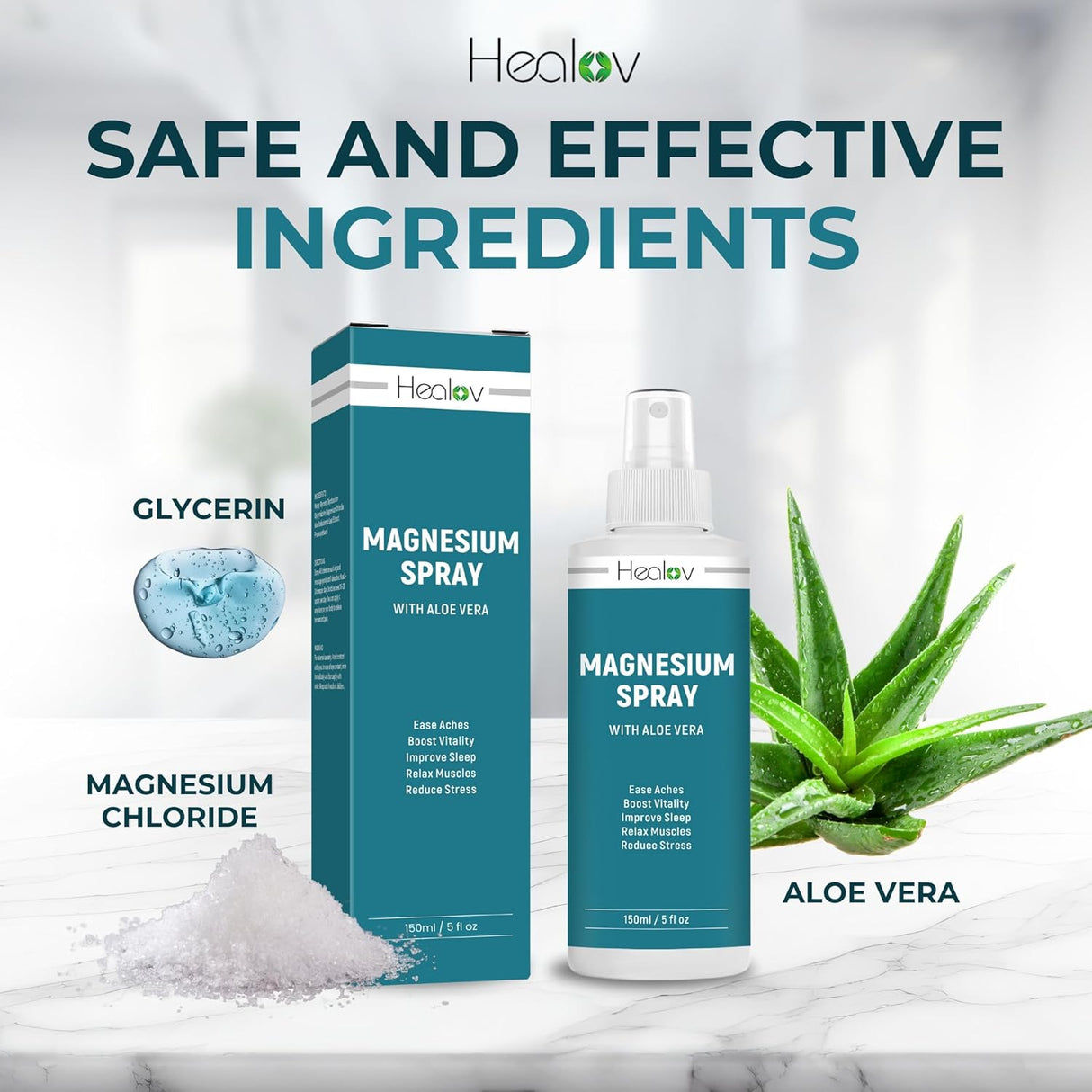 Spray de Magnesio – Relajante y Alivio, Sin Gras, 60ml
