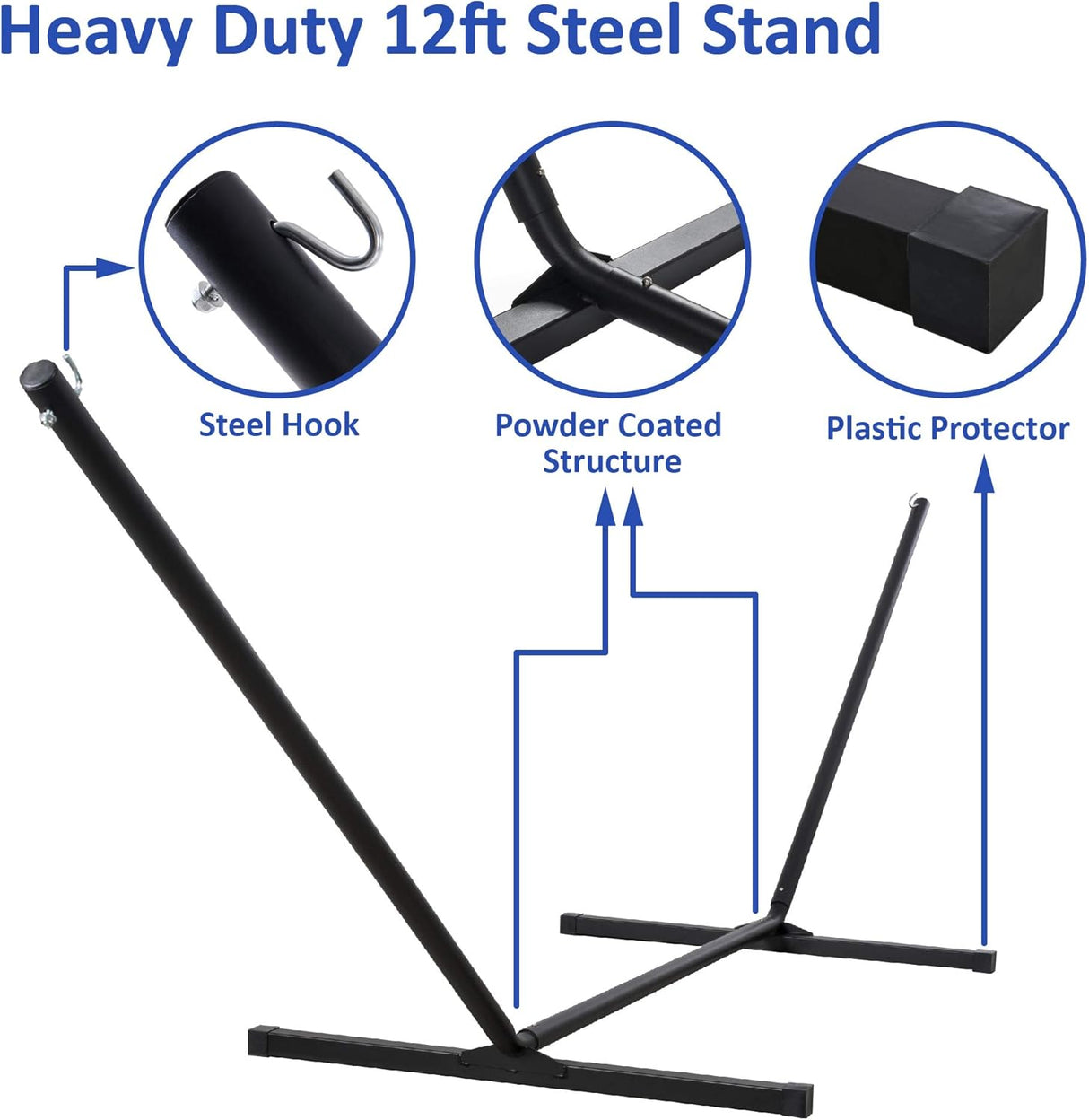 Hamaca de Dos Personas SUNCREAT con Soporte, 475lbs Capacidad