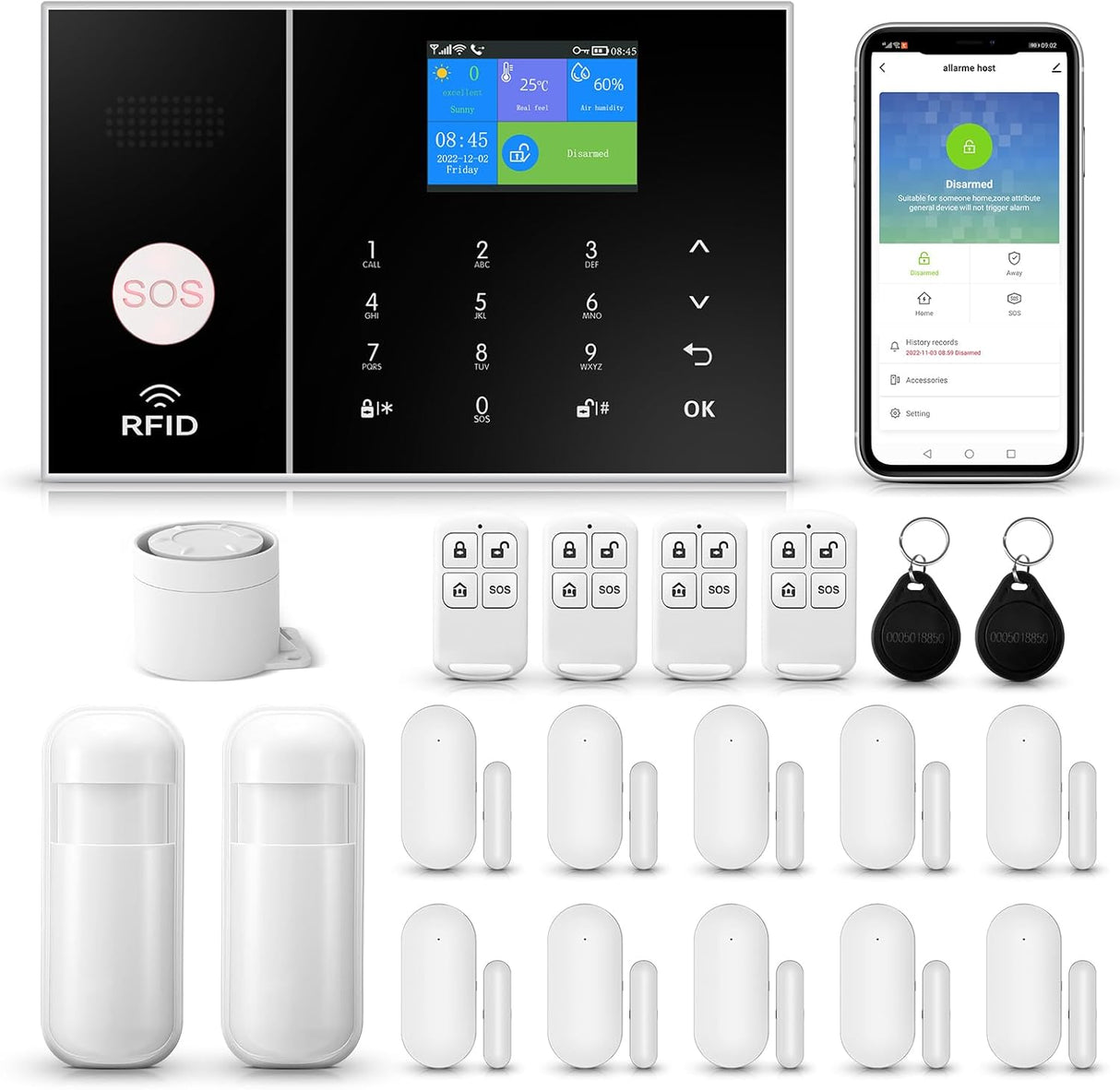 Kit de Alarma de Seguridad para Hogar 4G, Inalámbrico, WiFi