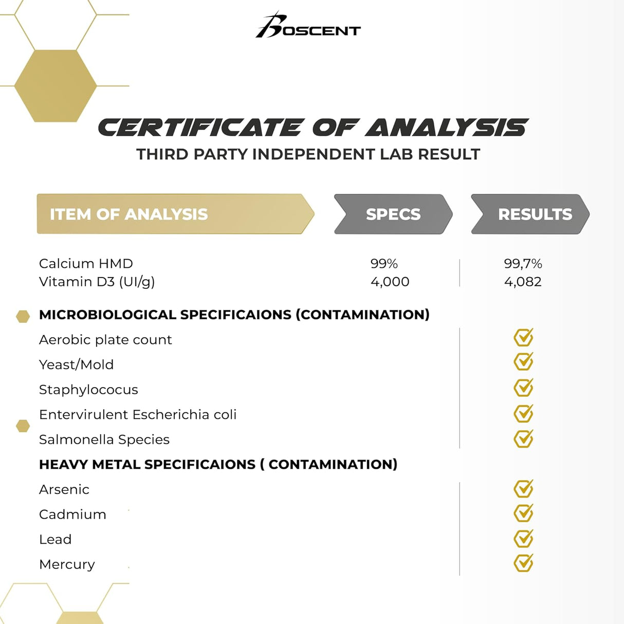 Suplemento de HMB y vitamina D3 y calciocio BOSCENT