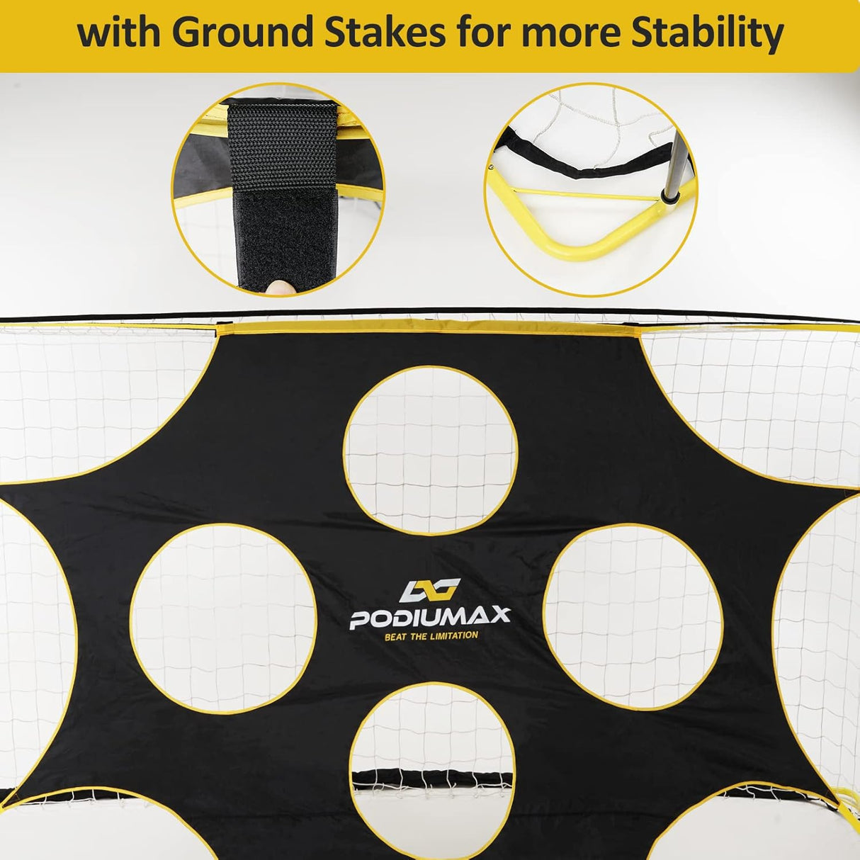 Red de Meta de Fútbol Portátil con Zonas de Puntuación Destacadas