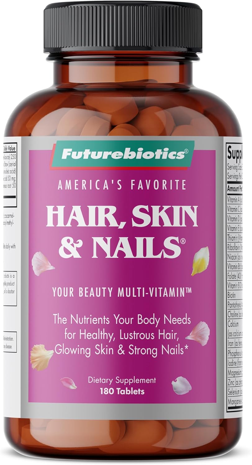 Multivitamina para cabello, piel y uñas con biotina, 180 tabletas