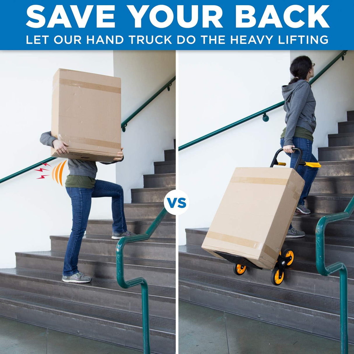 Carretilla Escaladora Mount-It! 330 lb Capacidad, Plegable