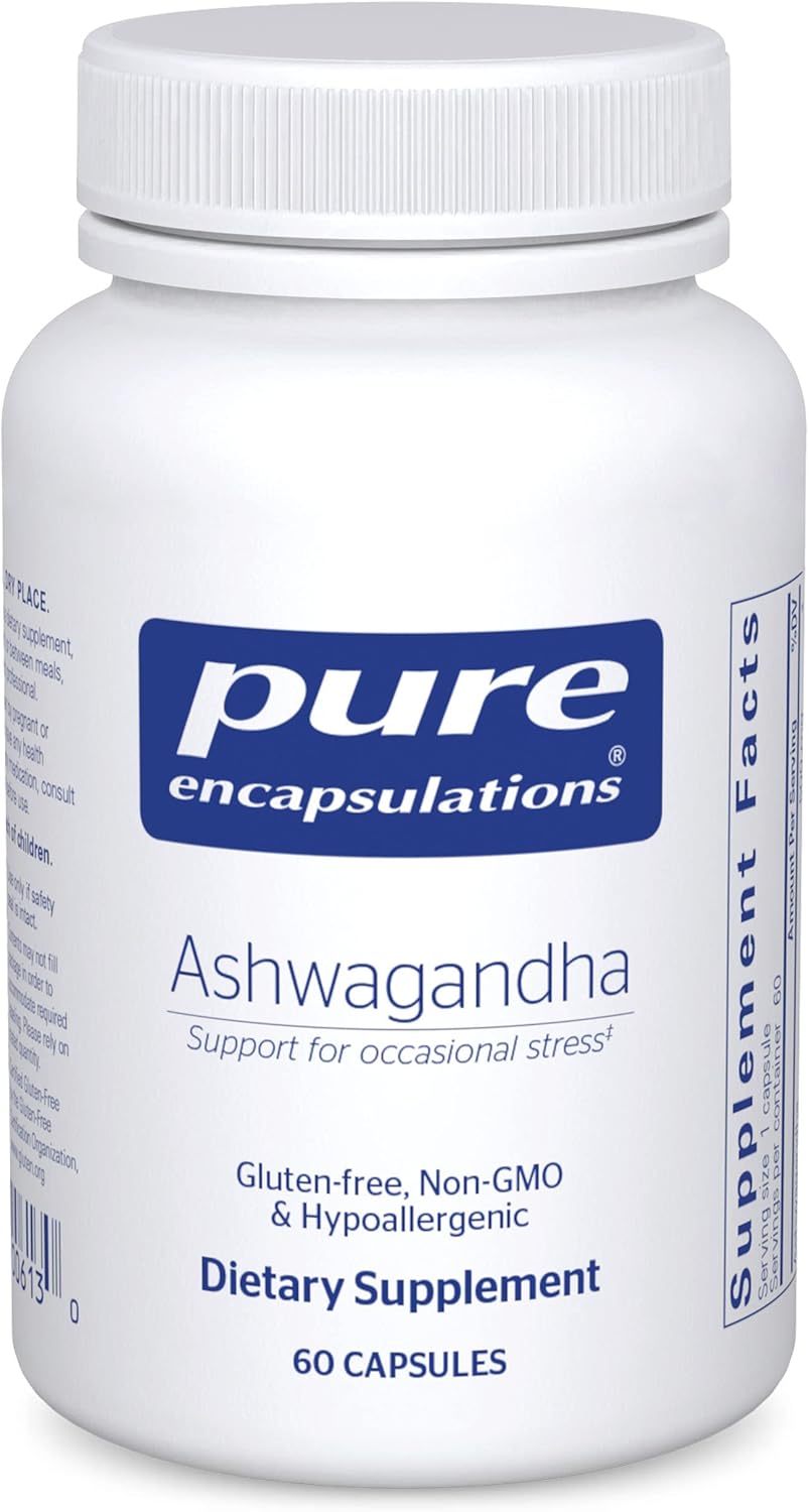 Suplemento Pure Encapsulations Ashwagandha adaptógeno 60 un