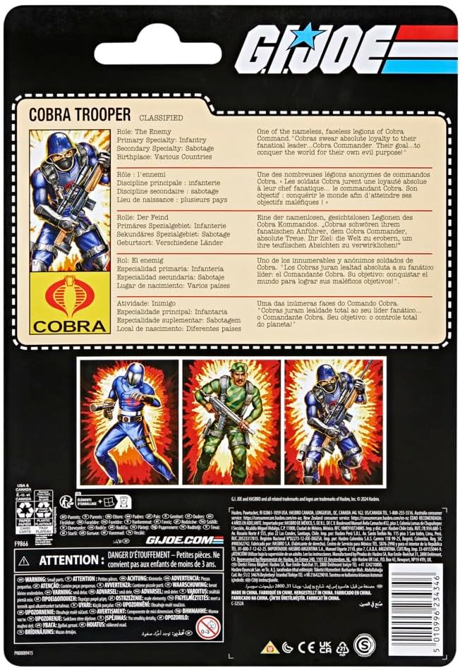 Figura Cobra Trooper G.I. Joe 6 con 9 Accesorios Retro