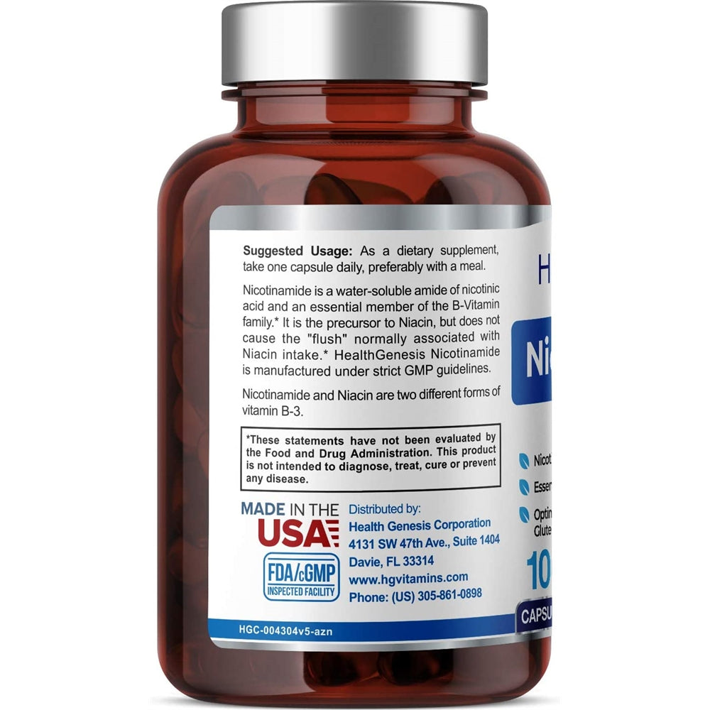 Suplemento B-3 Nicotinamida 500 mg 100 cápsulas Amide